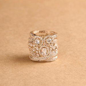Anillo de Cóctel de Lujo con Forma de Animal para Mujer, Oro Sólido de 18K, Diamantes, Chapado en Oro Rosa, Joyería para Fiesta - Product Image 1