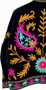 Most Selling Ethnic Suzani <b>Velvet</b> Bomber <b>Jacket</b> for <b>Women</b> Reversible Winter/Spring/Autumn Outfits Wholesale Price - Product Image 4