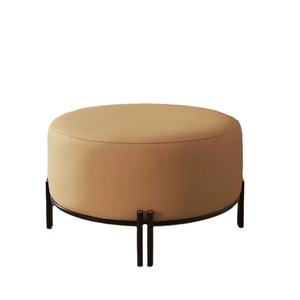 Taburete Otomano Redondo de Metal, Mueble para Sala de Estar, Taburete de Oficina, Otomano de Terciopelo, Reposapiés, Puff, Decoración para el Hogar - Product Image 1
