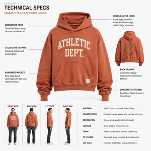 Sweat à capuche pour homme Athletic Dept, coupe classique, en coton French Terry, style streetwear décontracté, avec poche avant, logo imprimé, épais, pour l'hiver - Product Image 5
