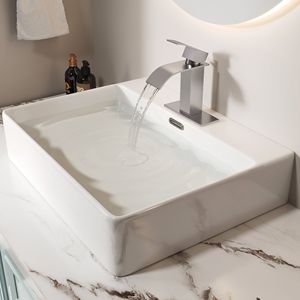 Bothwa Home 6 \ "Harlow maniglia singola rubinetto per lavandino da bagno certificata CUPC (finitura nichel spazzolato) rubinetto per vasca e doccia - Product Image 3