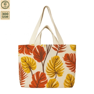 300 GSM Laminated Cotton Canvas Beach Tote <b>Bag</b> Beach Travel 45x30x10 cm Custom Logo Wholesale OEM Private Label Model SS383 - Product Image 2