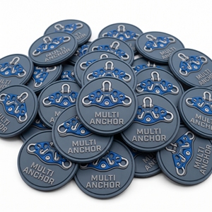 Parches de PVC personalizados con resorte de recogida, emblemas redondos de silicona para tensores de orugas de excavadoras, para fabricantes de ropa de trabajo de maquinaria pesada - Product Image 4