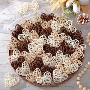 Accesorios de ratán con forma de corazón para decoración de regalos de San Valentín, precio más bajo, fabricante de corazones tejidos, suministros. - Product Image 1