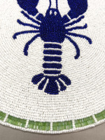Set de table rond fait main en perles de rocaille, motif homard côtier, thème nautique et fruits de mer, pour décoration de table de salle à manger et d'été de la maison B2B