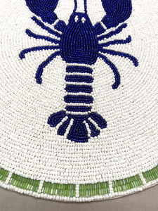 Coastal Beaded Lobster Placemat Round Handmade <b>Seed</b> Bead Table <b>Mat</b> Nautical Seafood Dining Table Decor Summer Home DecorationB2B - Product Image 4