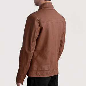 แจ็คเก็ตหนังผู้ชายสไตล์ไฮสตรีทรุ่นใหม่ปี 2026 คอตั้ง กันน้ำ ระบายอากาศได้ดี คุณภาพสูง MOQ ต่ำ - Product Image 5