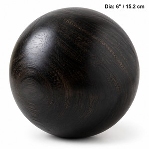 Boule décorative rectangulaire noire de 6 pouces, fabriquée à la main pour le bois, style Mid-Century Modern, écologique et durable, vente en gros - Product Image 1