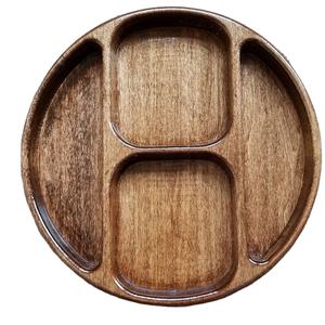 ถาดเสิร์ฟอาหารสองจานแบบใช้ในคาเฟ่ขายดีของตกแต่งบ้านใหม่ไม้มะม่วงขัดเงาเข้ม - Product Image 1