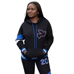 Conjunto Deportivo Zeta Phi Beta Negro y Azul para Mujer, Sudadera con Letras Griegas, Pantalones Deportivos, Ropa Deportiva Informal - Product Image 4