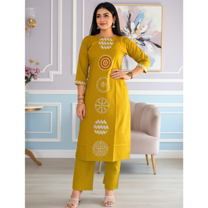 Conjunto de Dos Piezas de Algodón Dhabu Tradicional Indio de Primera Calidad Laxmi Lifestyle, Lavable, para Mujer, Ropa de Fiesta para Todas las Temporadas, Venta al Por Mayor - Product Image 3