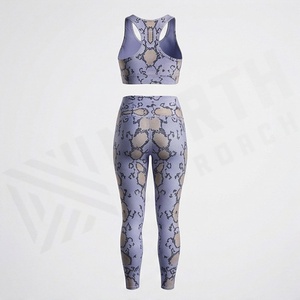 Ensembles de yoga et de fitness tendance : pantalon imprimé par sublimation et soutien-gorge de sport – Tenue d'entraînement pour la gym et l'exercice - Product Image 2