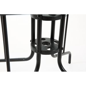Square Patio Dining <b>Table</b> 35 Inch with Tempered Glass Top and <b>Umbrella</b> Hole Outdoor Bistro <b>Table</b> for Backyard Deck Black - Product Image 4