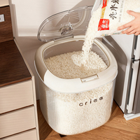 WANUO Conteneur de stockage de riz hermétique grande capacité, anti-insectes, anti-humidité, distributeur de céréales scellé avec roues