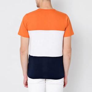 Camiseta Casual 2026 Personalizada de Tres Tonos con Bloques de Color, Cuello Redondo, Manga Corta, Mezcla de Algodón y Poliéster, Cómoda, Estilo Urbano - Product Image 3