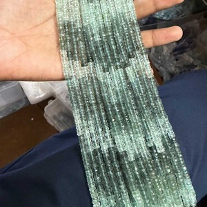 Cuentas de Aguamarina Azul Cielo 100% Naturales, Facetadas, en Forma de Neumático, de 5mm-6mm, 13 Pulgadas, Certificadas por CMA, para Joyería y Manualidades - Product Image 4