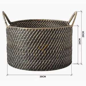 Eco-Friendly Rattan <b>Basket</b>, <b>Wicker</b> <b>Basket</b>, Laundry <b>Basket</b> with <b>Handle</b> - Product Image 3
