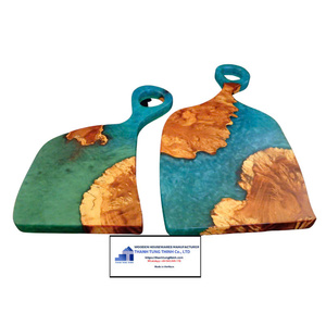 Posavasos de Resina de Madera Personalizados, Posavasos de Resina Epoxi para Bebidas, Juego de Posavasos de Resina Azul de Lujo, Venta Caliente 2026, Decoración del Hogar - Product Image 3