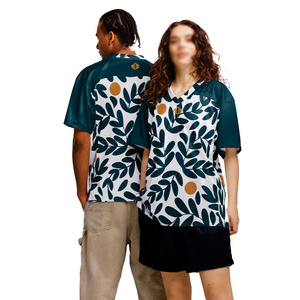 Maillot de football américain tendance personnalisé en maille à col en V, imprimé feuilles, unisexe, respirant en polyester, service OEM en gros - Product Image 1