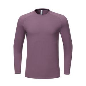 Camiseta de Manga Larga para Hombre, Cuello Redondo, Corte Regular, Color Sólido, Informal, de Algodón Tejido Transpirable - Product Image 3