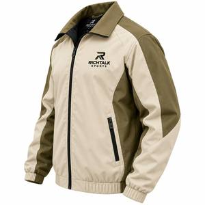 Windproof <b>Racer</b> <b>Jacket</b> Solid Color Stand Collar Embroidery Zipper Front Sporty Style Winter Wear - Product Image 3