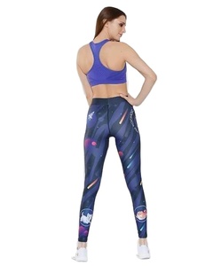 Custom Sublimation Print Front Logo Eco Friendly Women Yoga Set High Waist Elastic Waist Active Wear Gym Quick Dry - Product Image 2