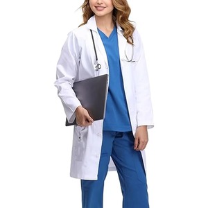 Bata de Laboratorio de Algodón Tejido con Logotipo Personalizado para Doctores y Enfermeras de Hospital, Uniforme Médico, Ropa de Trabajo Unisex - Product Image 3