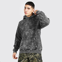 Sweat-shirt d'hiver surdimensionné en molleton de coton délavé à l'acide pour homme, style streetwear vintage, avec logo OEM