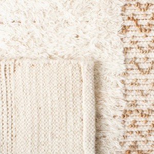 Tapis scandinave géométrique en jute, rectangulaire, en laine et acrylique, tufté à la main, à poils moyens, antidérapant, pour salon - Product Image 3
