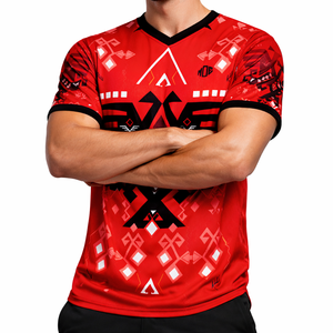 Maillot de football américain personnalisé rouge pour homme – Fabricant de maillots en mesh coupe ample, vêtements de sport surdimensionnés, personnalisation OEM, marque privée - Product Image 5