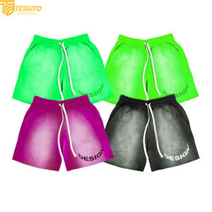 Pantalones Cortos de Algodón con Degradado Personalizado para Hombre, Estilo Urbano Vintage con Efecto Lavado Ácido, Pantalones Cortos Deportivos de Baloncesto con Logotipo Personalizado - Product Image 6