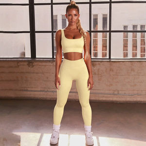 2-Piece Yoga Set Women's Racerback <b>Sport</b> <b>Bra</b> & Ankle-Length Breathable Seamless High Waist Leggings Fitness Gym Wear - Product Image 5