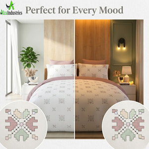 Juego de Sábanas Super King Size de 120x120 Pulgadas, 100% Algodón Puro, con 2 Fundas de Almohada |   Ropa de cama transpirable y con cremallera para almacenamiento. - Product Image 6