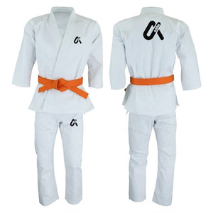 ชุดคาราเต้ Bjj Gi ดีไซน์ยอดเยี่ยม แห้งเร็ว ระบายอากาศได้ดี โลโก้ด้านหน้า ยูนิเซ็กซ์ ไซส์ใหญ่พิเศษ ผ้าฝ้าย 100% - Product Image 1