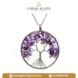 Porte-clés Arbre de Vie en Améthyste Naturelle, Breloque de Sac en Cristal, Cadeau Spirituel - Product Image 3