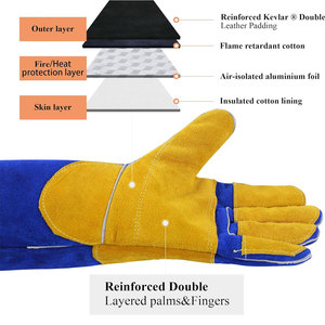 Guantes de seguridad de cuero antideslizantes e impermeables con impresión de logotipo personalizada, guantes de trabajo protectores de la mejor calidad - Product Image 4