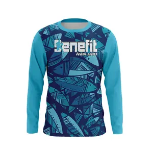 Quick Dry Long Sleeve Protection Sublimation Custom Polyester Performance Wholesale Fishing Shirt For Men