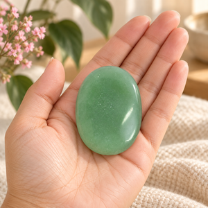 Pierre de méditation ovale en aventurine verte naturelle polie, pierre de méditation pour soulager le stress, cadeau - Product Image 3