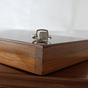 Other Square Cluster Other <b>Cocktail</b> <b>Ring</b> Women Elegant Geometric Polished Finish Wedding - Product Image 2