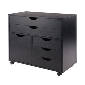 Halifax sistema armadio nero Organizer con 3 piccoli e 2 ampi cassetti ampio armadio di stoccaggio - Product Image 1
