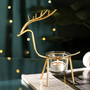 Candelabro Artesanal de Unicornio con Forma de Ciervo Dorado, Soporte de Metal de Latón Resistente al Calor, Decoración para el Hogar, Uso Navideño - Product Image 2