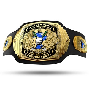 Ceintures de championnat personnalisées de haute qualité en cuir véritable fait main avec logo embossé et dos en laine pour la boxe, le MMA et la lutte - Product Image 1