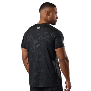 Men’s Black Camo Performance Training T Shirt Short Sleeve Gym Workout Tee Breathable Lightweight Fitness Running Athletic - Product Image 2