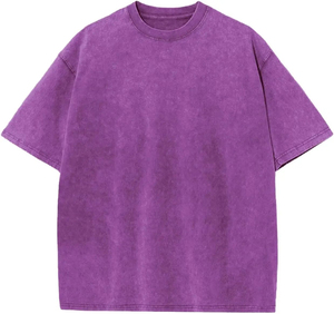 Nouveau style 2026 T-shirt coupe carrée épaisse délavée à l'acide, personnalisé, vintage, surdimensionné, avec impression numérique, col rond, en jersey décontracté - Product Image 5
