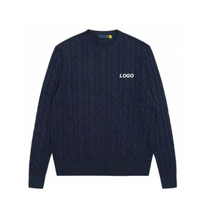 Pull personnalisé pour homme en argyle anti-rides avec logo RL, motif décoratif anti-rétrécissement positionné à l'avant, collection automne - Product Image 1