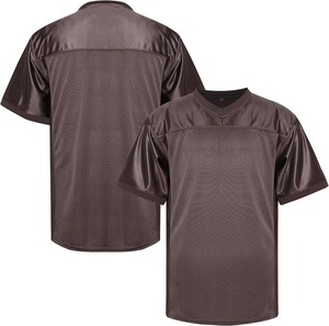 Camiseta Deportiva de Fútbol Americano para Hombre, Cuello en V, Manga Corta, Transpirable, de Malla, Color Sólido, para Entrenamiento, Corte Regular - Product Image 1