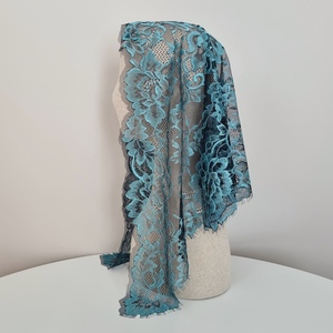 Voile de prière élégant vert paon en dentelle florale française, voile de chapelle catholique, mantille de qualité supérieure coréenne, cadeau pour femme - Product Image 5