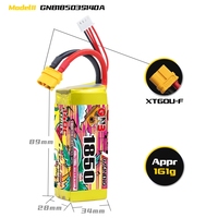 Batterie haute performance GNB GAONENG 1850MAH 11.1V 3S 140C LiPo avec prise XT60 pour batterie de quadricoptère FPV Racing