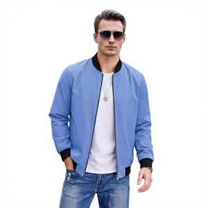 Chaqueta Bomber Azul Claro para Hombre, Cierre de Cremallera, Estilo Casual, Corte Regular, Material de Poliéster, para Primavera - Product Image 2