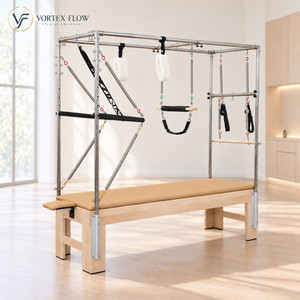Tavolo Trapezio Pilates di Grado Commerciale, Struttura in Acero Naturale, Movimento Fluido, Reformer Pilates Cadillac Tower per Scuole di Formazione - Product Image 1